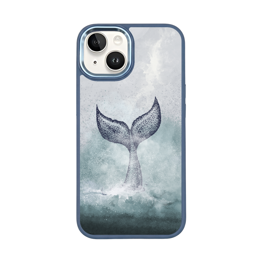 iPhone 14 Hülle - Delfin blau - "Dolphin Twins" - nachhaltig