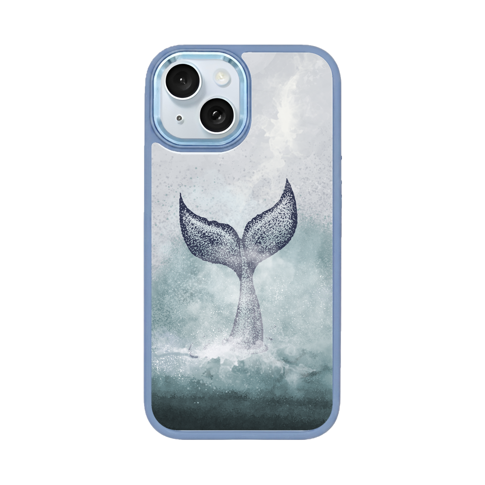 iPhone 15 Hülle - Delfin blau - "Dolphin" - nachhaltig