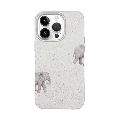 iPhone 14 pro Hülle - Elefant weiß - "Ele-Fant" - nachhaltig