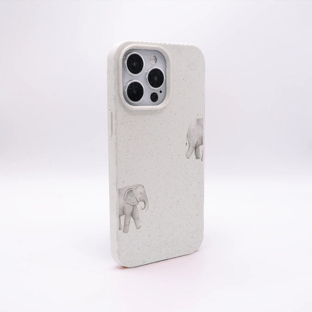 iPhone 18 Pro Max / 17 Pro Max Hülle - Elefant weiß - "Ele-Fant" - nachhaltig