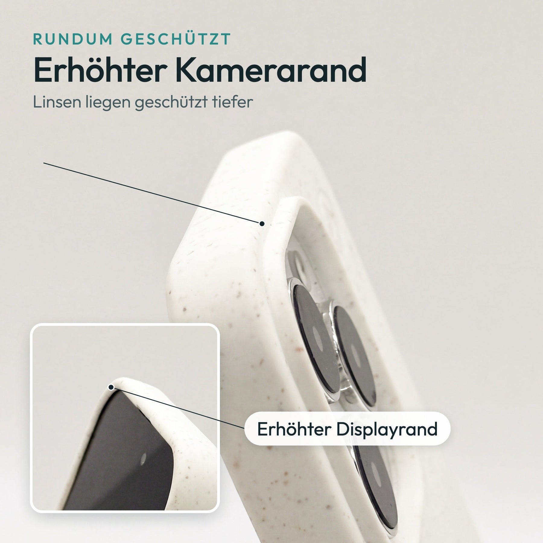 Samsung S25 Hülle - Narwal weiß - "Narwhale" — biologisch abbaubar — erhöhter Kamerarand und Displayrand