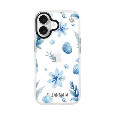 iPhone 17 Hülle - Blumen blau - "Flowers & Shells" - nachhaltig
