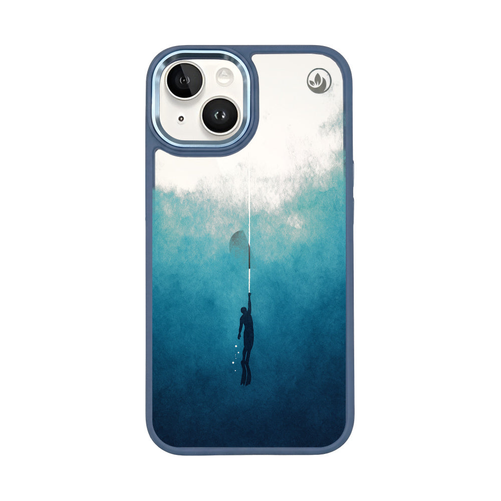 iPhone 14 Hülle - Freedive blau - "Freedive" - nachhaltig