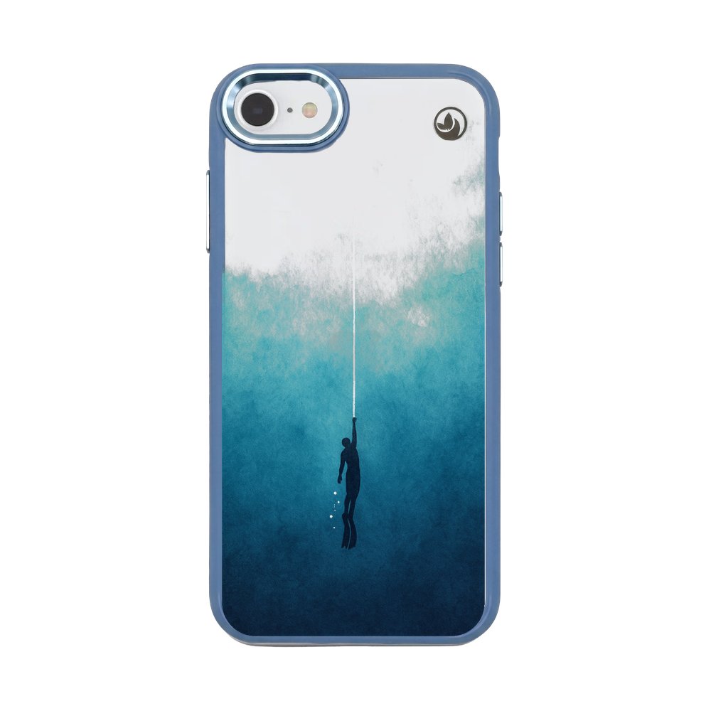 iPhone SE/7/8 Hülle - Freedive blau - "Freedive" - nachhaltig