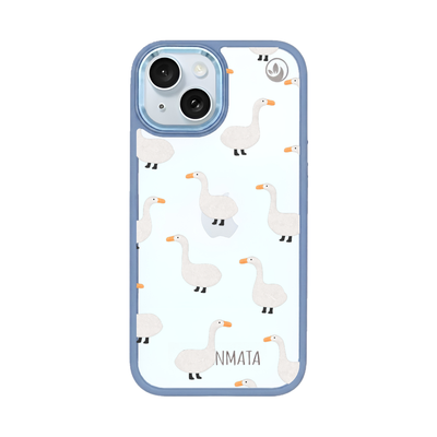 iPhone 15 Hülle -  gans blau - "Goose Fella" - nachhaltig
