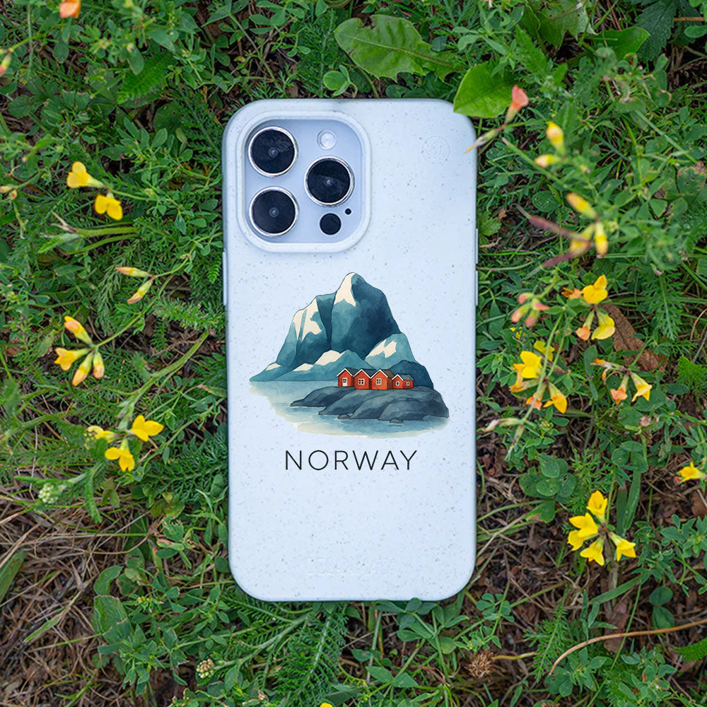 iPhone 15 Hülle - Norwegen weiß - "Norway" - nachhaltig