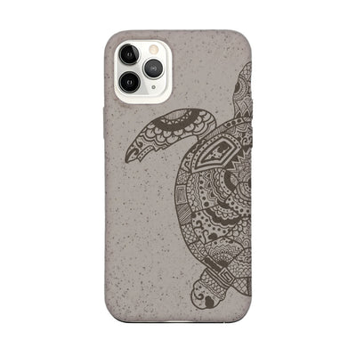 iPhone 11 pro Hülle - beige - "GREEN TURTLE" - nachhaltig
