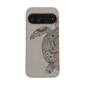 Biologisch abbaubare Handyhülle Google Pixel 9 / 9 Pro Greenturtle — kompostierbar — Vorderseite