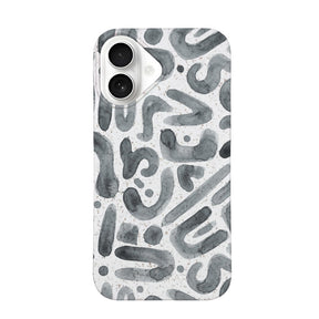 iPhone 16 Hülle Buchstabensuppe in Handyfarbe