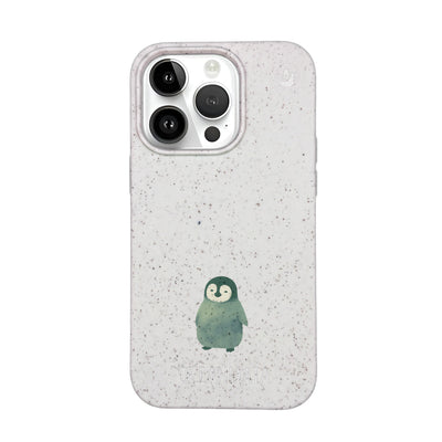 iPhone 14 pro Hülle - Pinguin weiß - "HappyPinguin" - nachhaltig