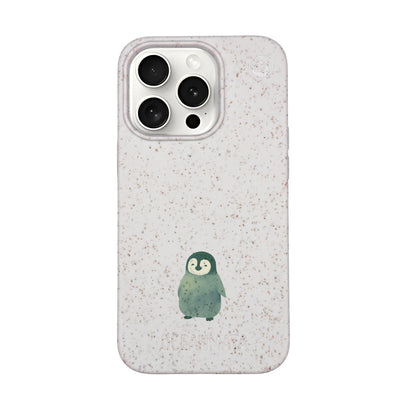 iPhone 15 pro Hülle - Pinguin weiß - "HappyPinguin" - nachhaltig