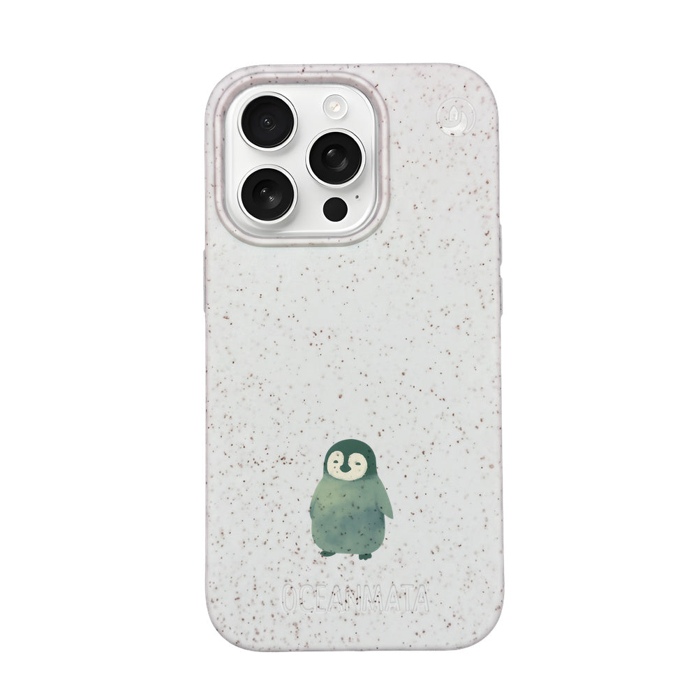Biologisch abbaubare Handyhülle iPhone 16 pro Happypinguin — kompostierbar — Vorderseite