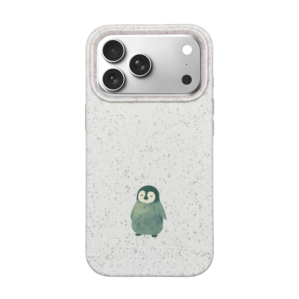 iPhone 18 Pro Max / 17 Pro Max Hülle - Pinguin weiß - "HappyPinguin" - nachhaltig