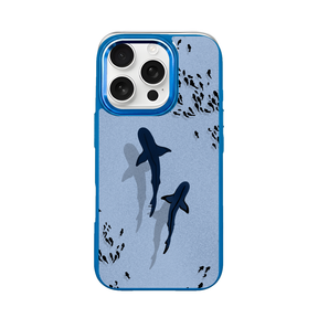 iPhone 16 pro Hülle - Hai blau - "Into the blue" nachhaltig