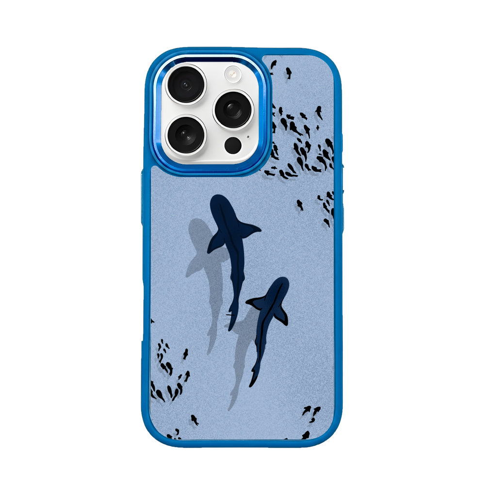 iPhone 16 pro max Hülle - Hai blau - "Into the blue" nachhaltig
