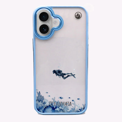 iPhone 16 Hülle - Taucher blau - "DeepDive" - nachhaltig