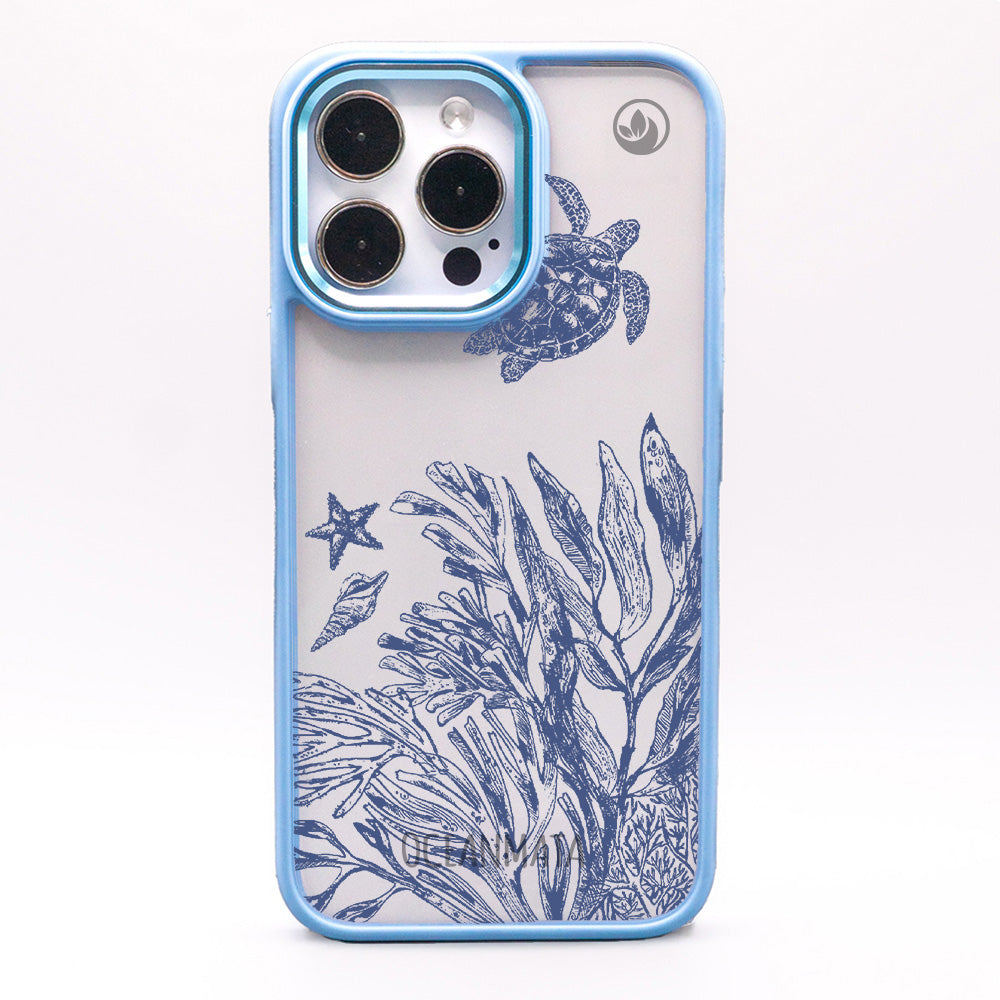 iPhone SE/7/8 Hülle - Schildkröten blau - "Silent Wave" - nachhaltig