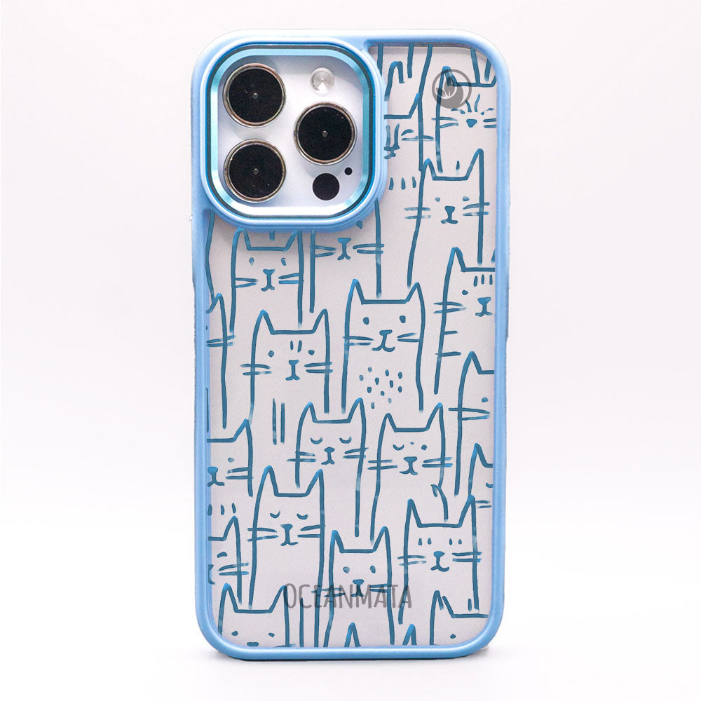 iPhone 11 pro Hülle - Katzen blau - "miau" - nachhaltig