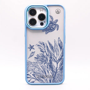 iPhone SE/7/8 Hülle - Schildkröten blau - "Silent Wave" - nachhaltig