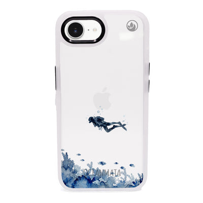 iPhone 16e Hülle - Taucher blau - "DeepDive" - nachhaltig