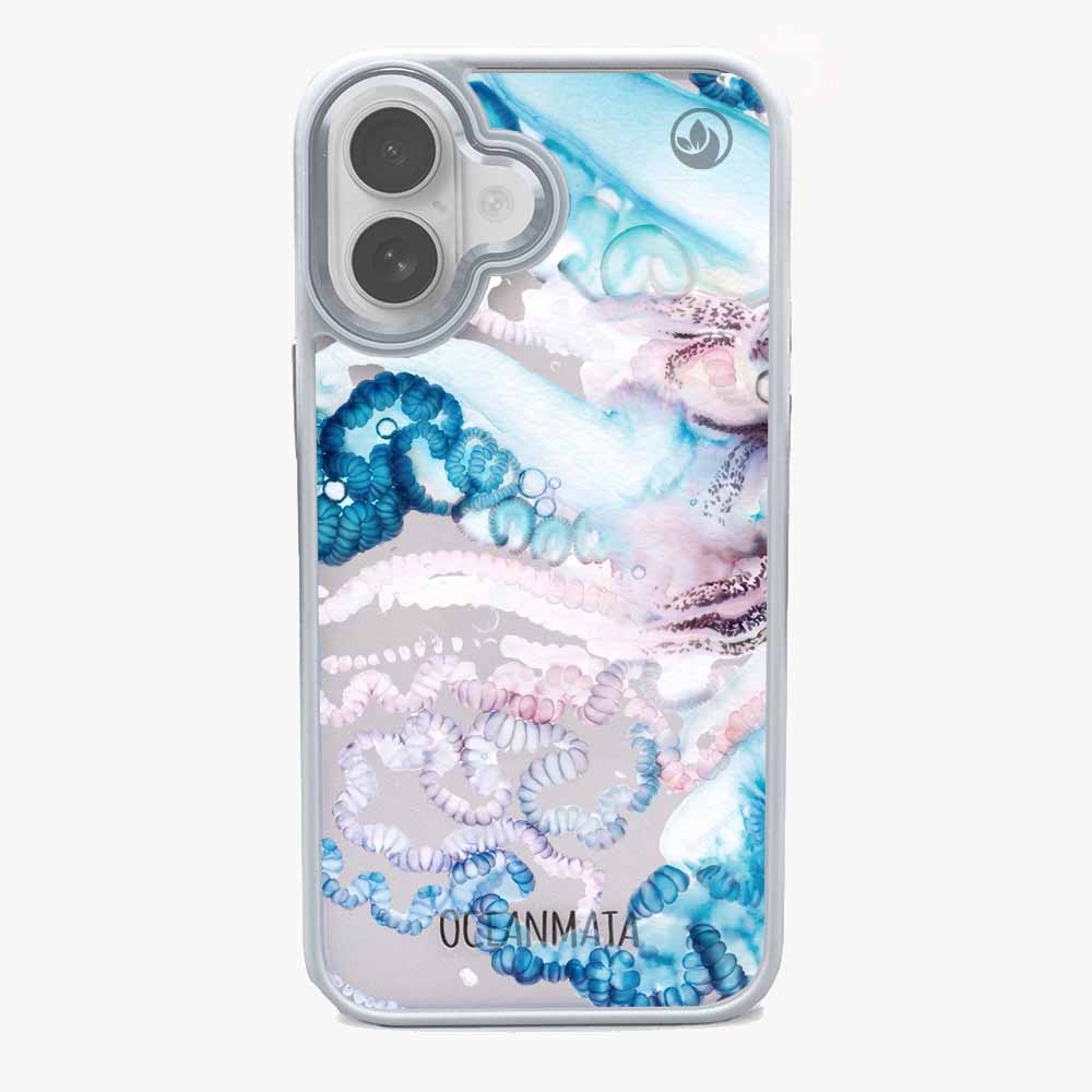 iPhone 17 Hülle - Qualle blau - "Men o' War" - nachhaltig