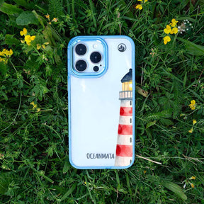 iPhone 15 Hülle - Leuchtturm blau - "Lighthouse" - nachhaltig