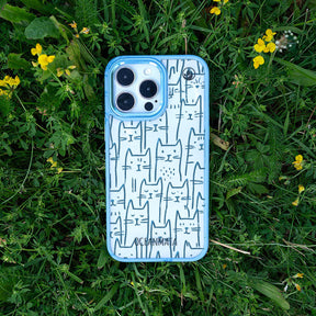 iPhone 13 pro Hülle - Katzen blau - "miau" - nachhaltig