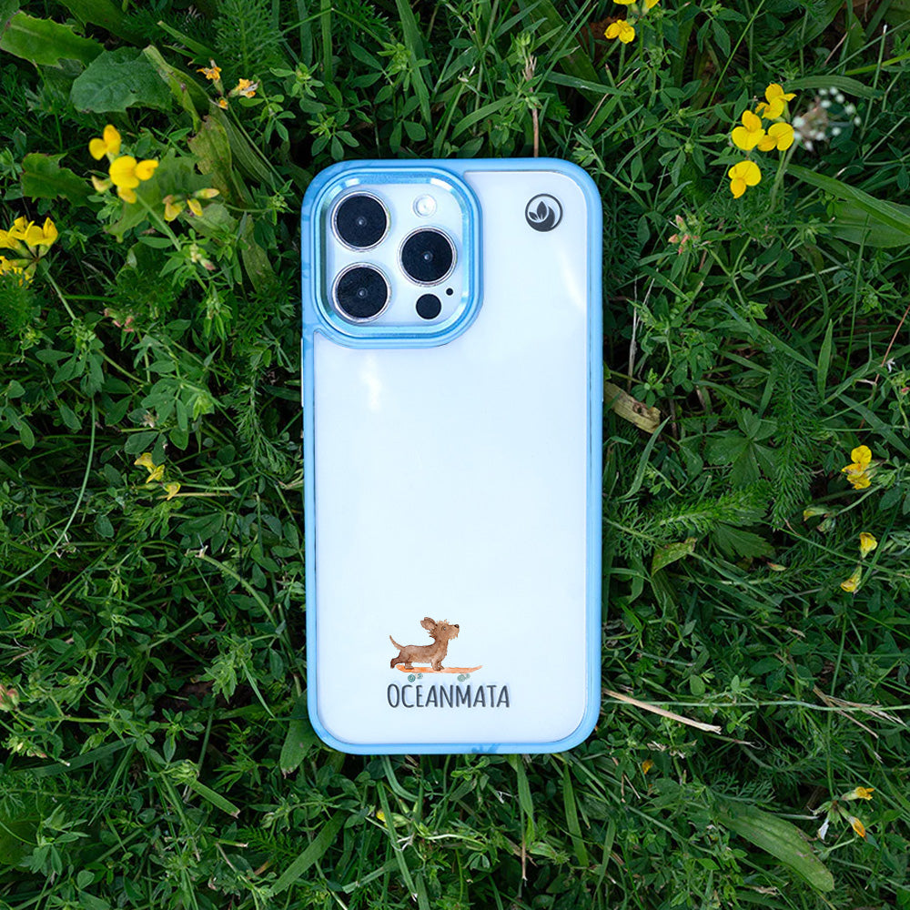 iPhone 13 Hülle - Skater Hund blau - "SkaterBoi" - nachhaltig