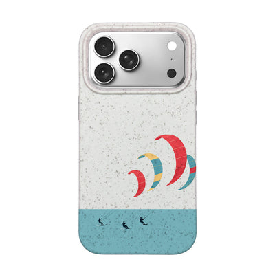 iPhone 18 Pro / 17 Pro Hülle - Kite weiß - "Kitesurf" - nachhaltig