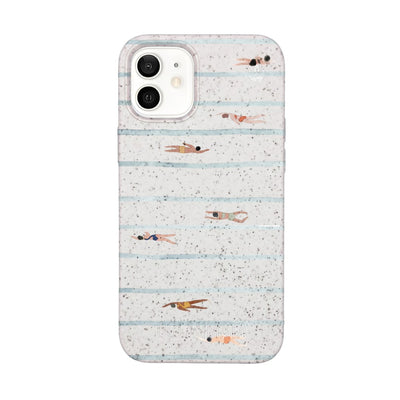 iPhone 12 mini Hülle - Schwimmen weiß - "lapflow" - nachhaltig