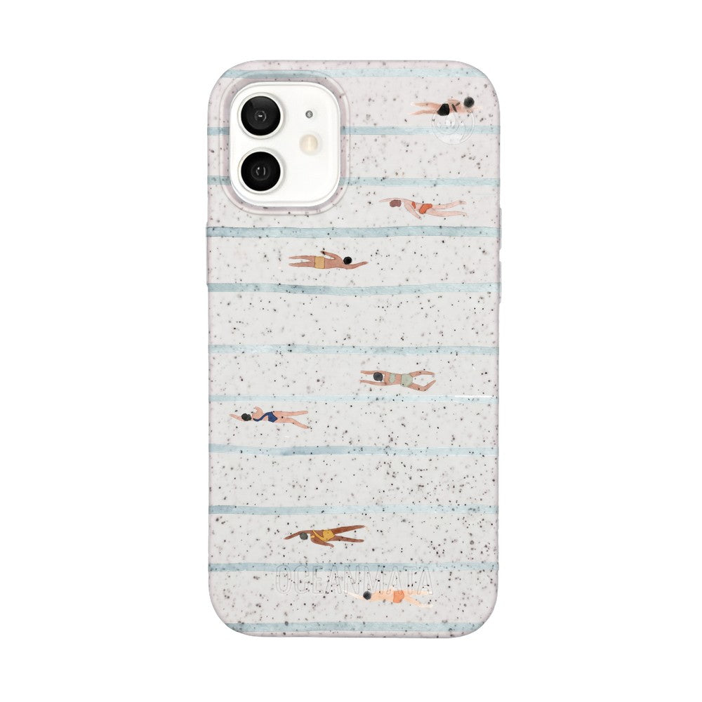 iPhone 12 mini Hülle - Schwimmen weiß - "lapflow" - nachhaltig
