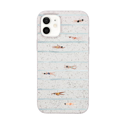 iPhone 12 mini Hülle - Schwimmen weiß - "lapflow" - nachhaltig