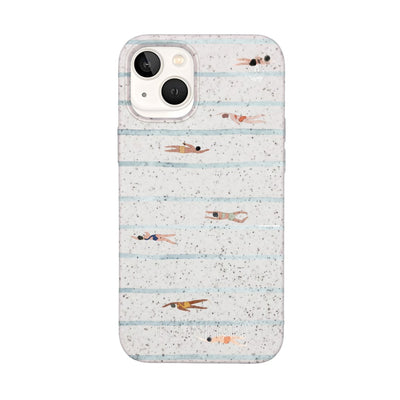 iPhone 13 mini Hülle - Schwimmen weiß - "lapflow" - nachhaltig