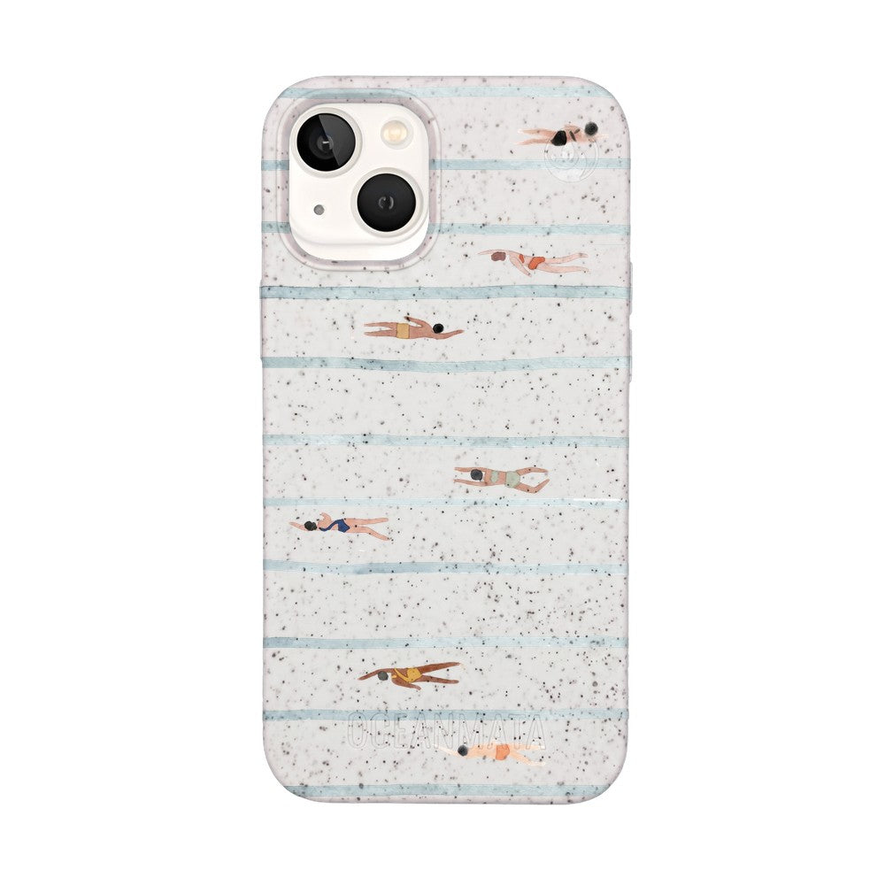 iPhone 13 mini Hülle - Schwimmen weiß - "lapflow" - nachhaltig