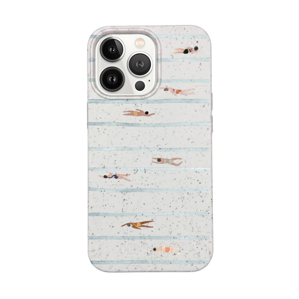 iPhone 13 pro Hülle - Schwimmen weiß - "lapflow" - nachhaltig