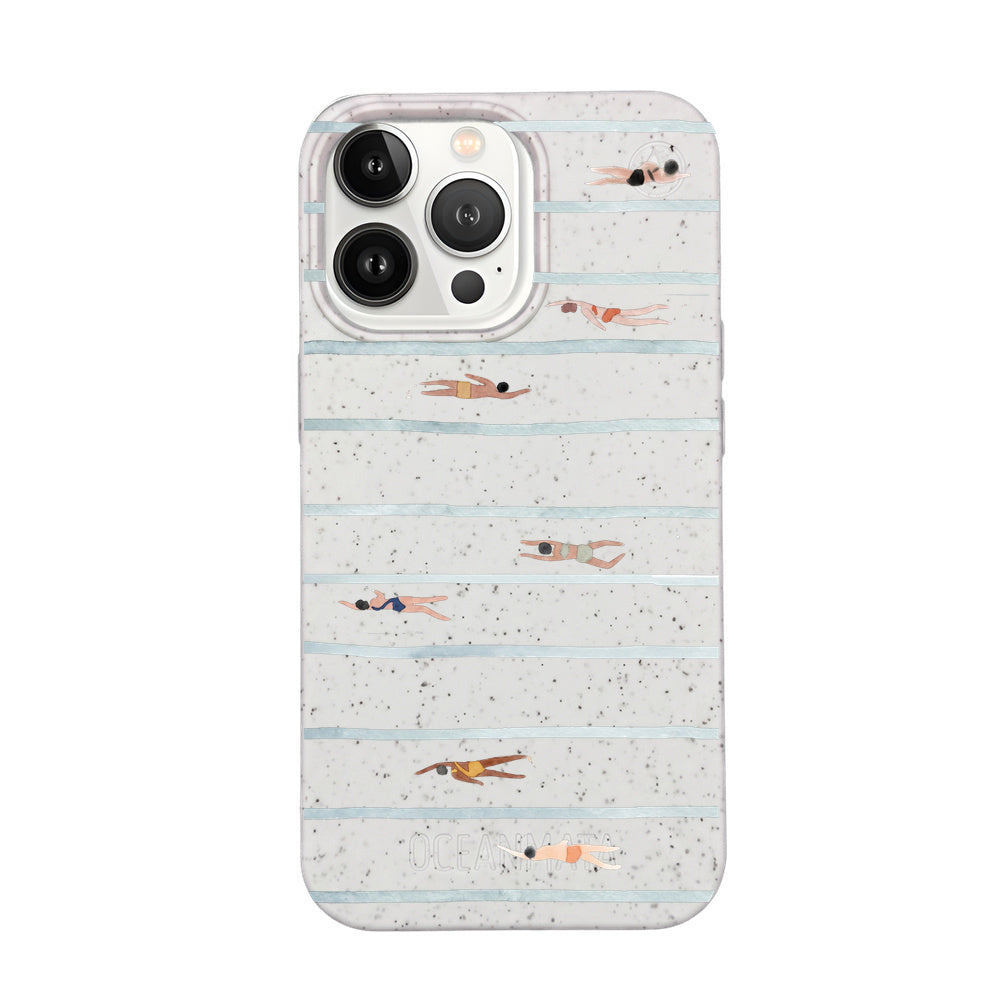 iPhone 13 pro max Hülle - Schwimmen weiß - "lapflow" - nachhaltig
