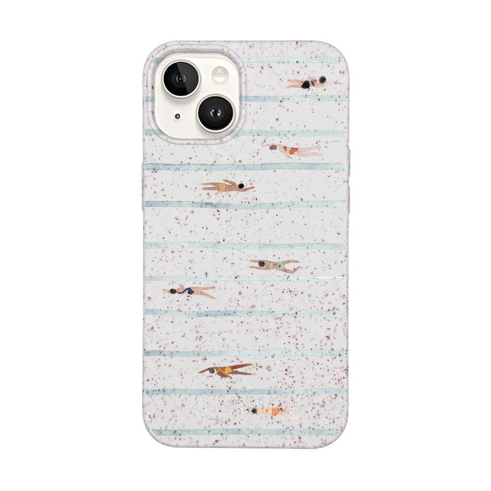 iPhone 14 Hülle - Schwimmen weiß - "lapflow" - nachhaltig