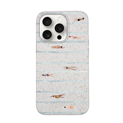 iPhone 15 pro max Hülle - Schwimmen weiß - "lapflow" - nachhaltig