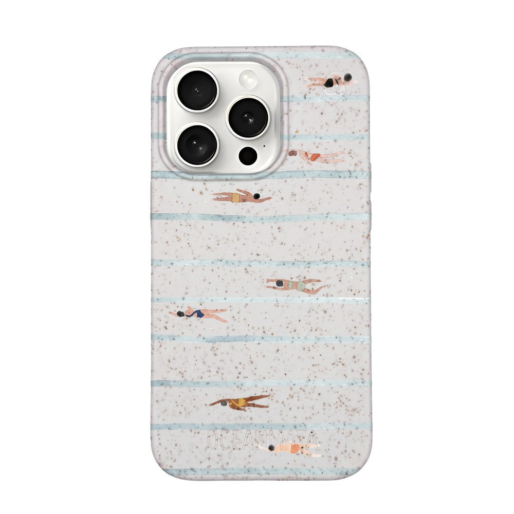 iPhone 15 Pro Max Case - Swimming White - "lapflow" - sustainable