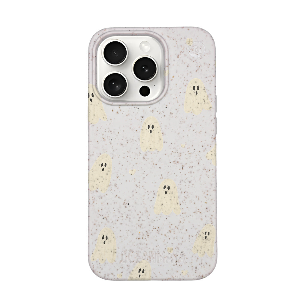 iPhone 15 Pro Case - Ghost White - "LittleGhost" - Sustainable