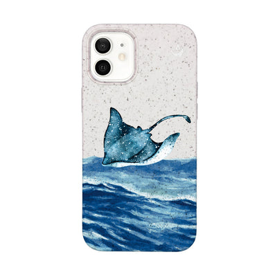iPhone 12 mini Hülle - weiß Manta - "Manta Wave" - nachhaltig