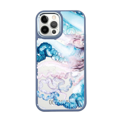 iPhone 12 pro / iPhone 12 Hülle - Qualle blau - "Men o' War" - nachhaltig