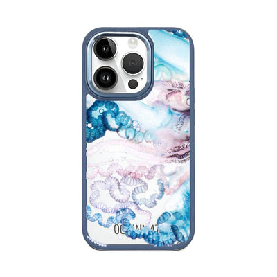 iPhone 14 pro max Hülle - Qualle blau - "Men o' War" - nachhaltig