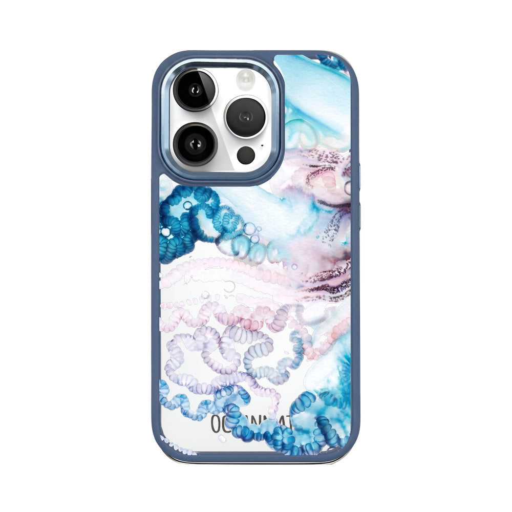 iPhone 14 pro max Hülle - Qualle blau - "Men o' War" - nachhaltig