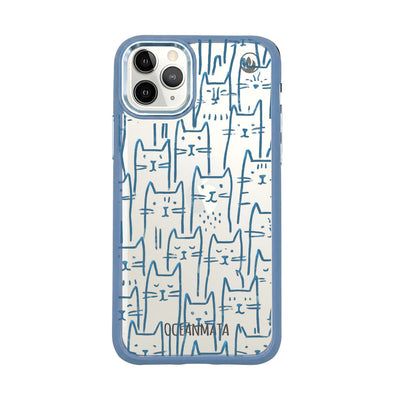 iPhone 11 pro Hülle - Katzen blau - "miau" - nachhaltig