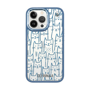 iPhone 13 pro max Hülle - Katzen blau - "miau" - nachhaltig