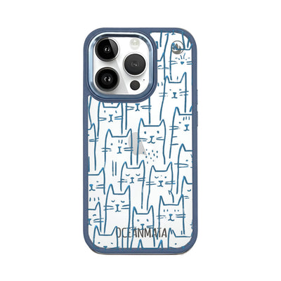 iPhone 14 pro max Hülle - Katzen blau - "miau" - nachhaltig