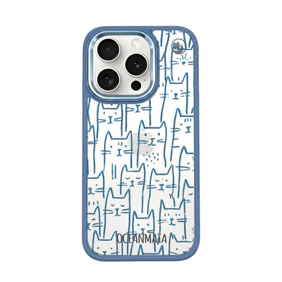 iPhone 15 pro max Hülle - Katzen blau - "miau" - nachhaltig
