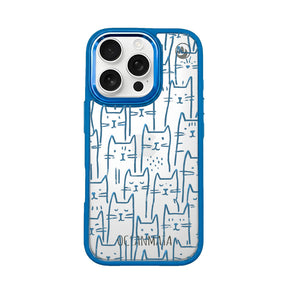 iPhone 16 pro Hülle - Katzen blau - "miau" - nachhaltig