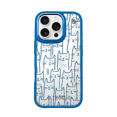 iPhone 16 pro max Hülle - Katzen blau - "miau" - nachhaltig